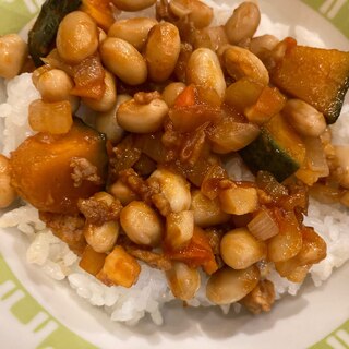 かぼちゃと大豆のドライカレー